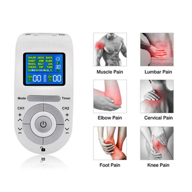 Bxa 12 Mode Electric Tens Machine Massager Unit for Muscle Relaxation Pulse Massage Ems Muscle Stimulation Tens Electric Massage