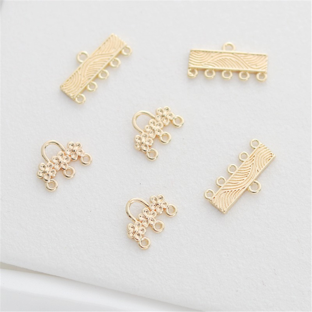 Striped Flower in-row Hanging Decoration Tassel Earrings Nail Pendant Buckle Diy Bracelet Necklace Jewelry Charm Accessories