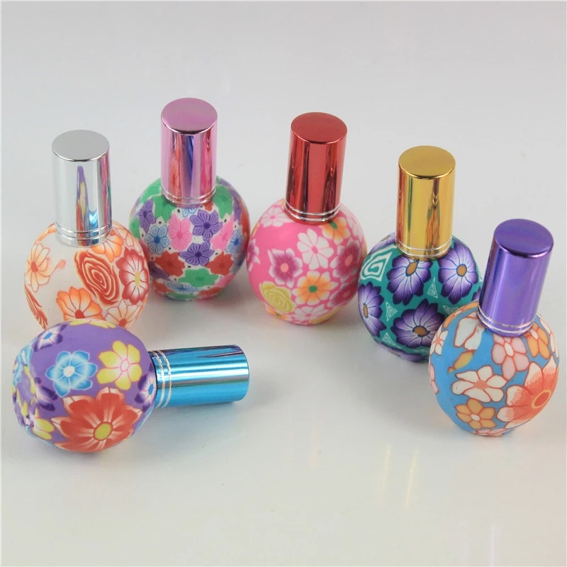 5pcs/lot 10ml Empty Aluminum cap Glass Perfume Lotion Bottle Atomizer Spray Refillable Vials Colorful Travel Cosmetic Containers