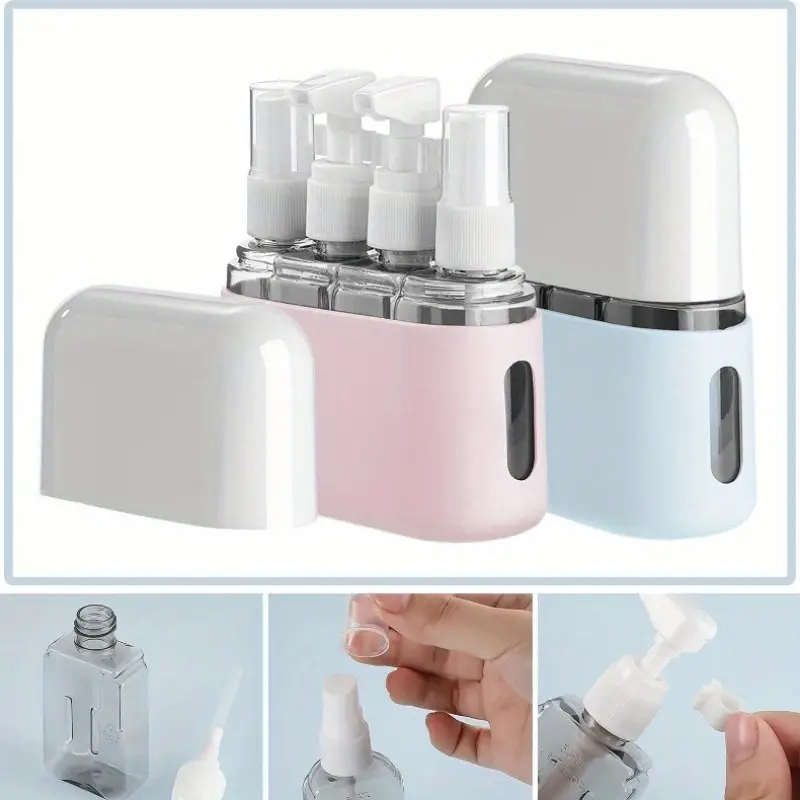 Portable Travel Bottle Set for Shampoo Shower Gel Hand Wash and Lotion Refillable Empty Bottles with Spray for Travel Essentials