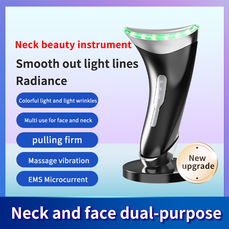 EMS Microcurrent Face Neck Lifting Beauty Device Hot Compress LED Photon Firming Rejuvenation Anti Wrinkle Facial Massager