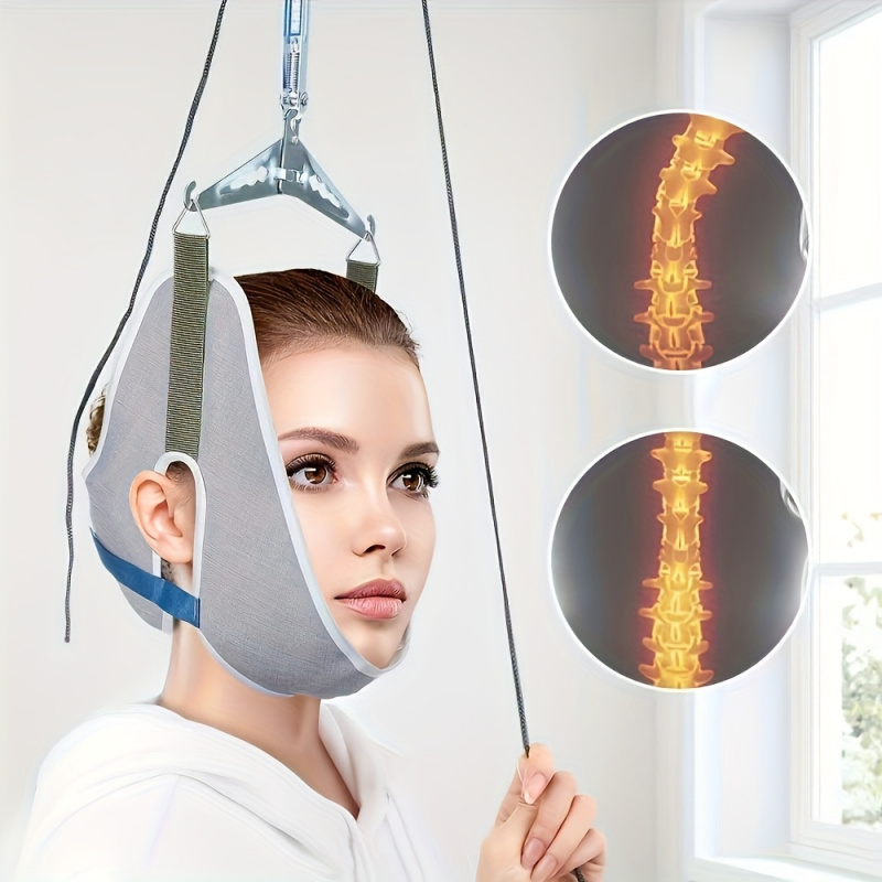 Neck Traction Device Facial Lifting Adjustable Soft Padding Massage Tool