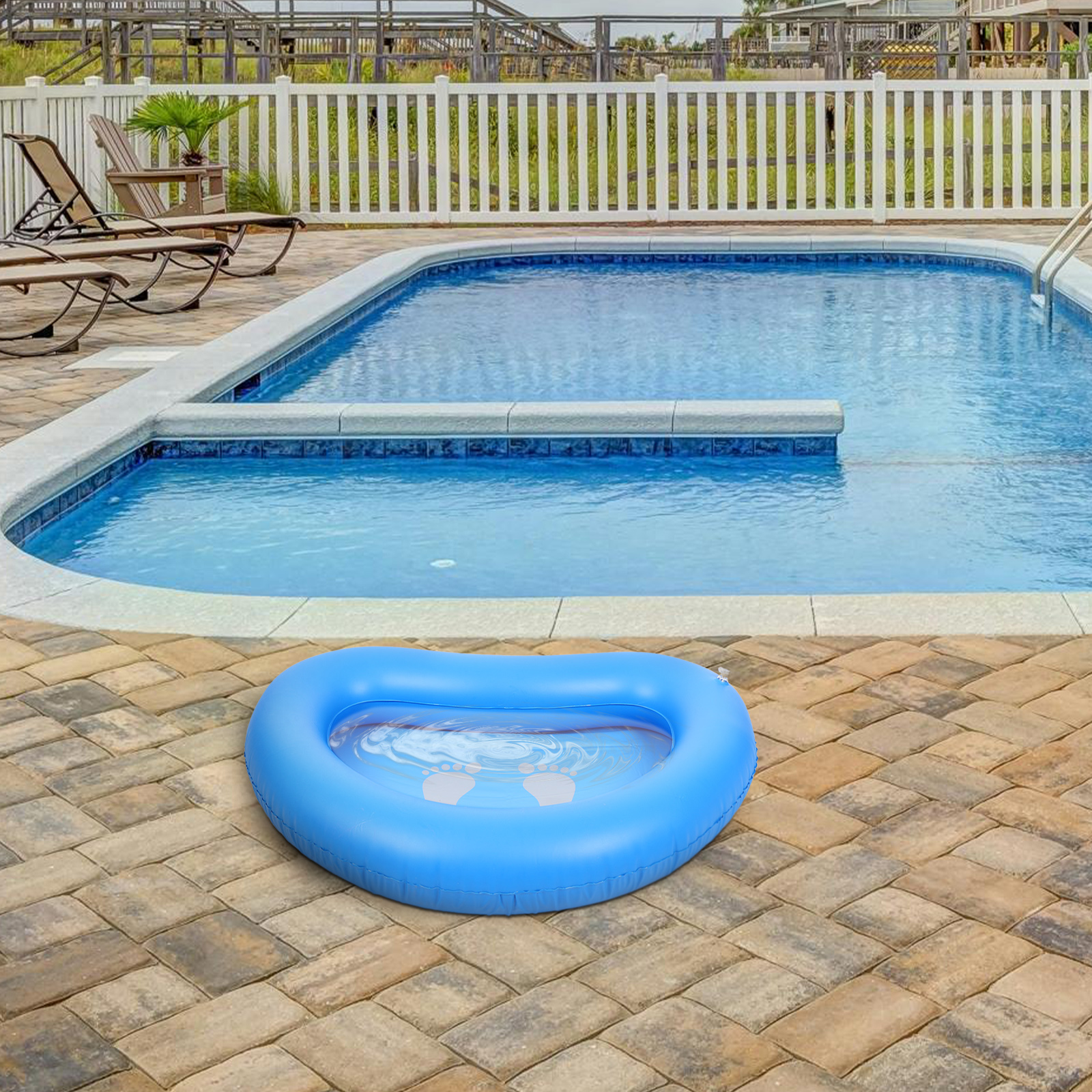 Inflatable Foot Bath Basin 025MM Blue PVC Foldable Camping Pool Entry Cleaning Tray For Spa Foot Soaking Portable Lightweight