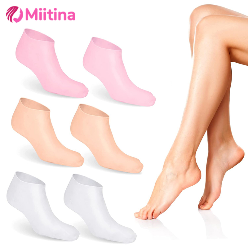 1 Pack Moisturizing Silicone Gel Socks for Dry Cracked Feet Nourishing Skin Lubricating Foot Care Massage Moisturizing Gel Socks