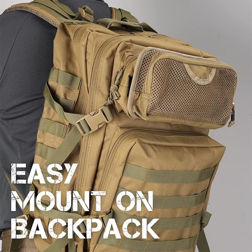 Professional Tactical Organizer, MOLLE-Compatible Mesh Pouch for Outdoor Gear/EDC Tools/Backpack Accessories