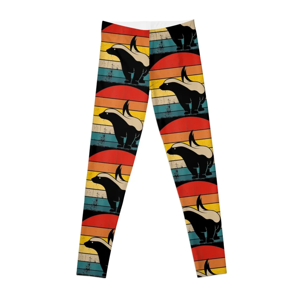 Honey Badger , Retro Vintage Honey Badger Animal funny gifts Leggings Sportswear woman gym Womens Leggings