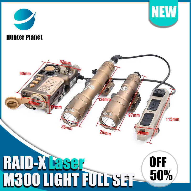 Metal Airsoft RAID-X Indicator Wadsn M300A Flashlight Hunting Red Green Blue IR Sight RAID Laser Dual Function Pressure Switch