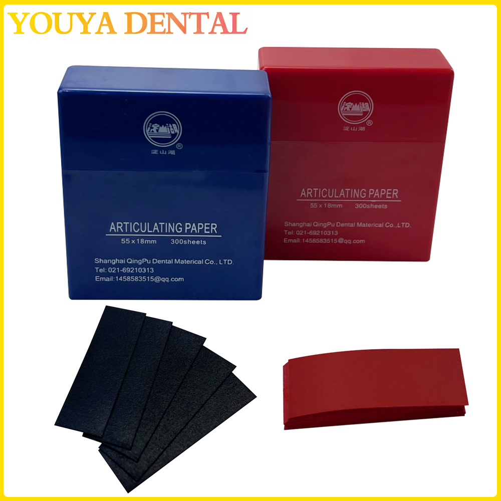 55*18mm Dental Articulating Paper Dentista Double-Sided Bite Strips Oral Material Tool Dentist Teeth Care Whitening 300 Pcs/Box