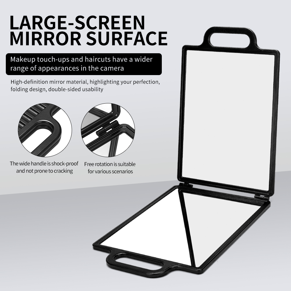 Double-Sided Folding Lighted Makeup Mirror large size， Rotation Portable Travel Cosmetic Mirror for Home Bathroom Vanity Car