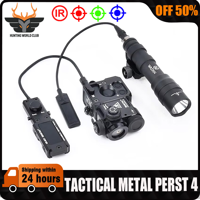 Tactical Metal Perst-4 Red Green Blue Dot IR Laser Aiming Strobe Indicator Sight M300A M600DF Hunting Airsoft Weapon Flashlight