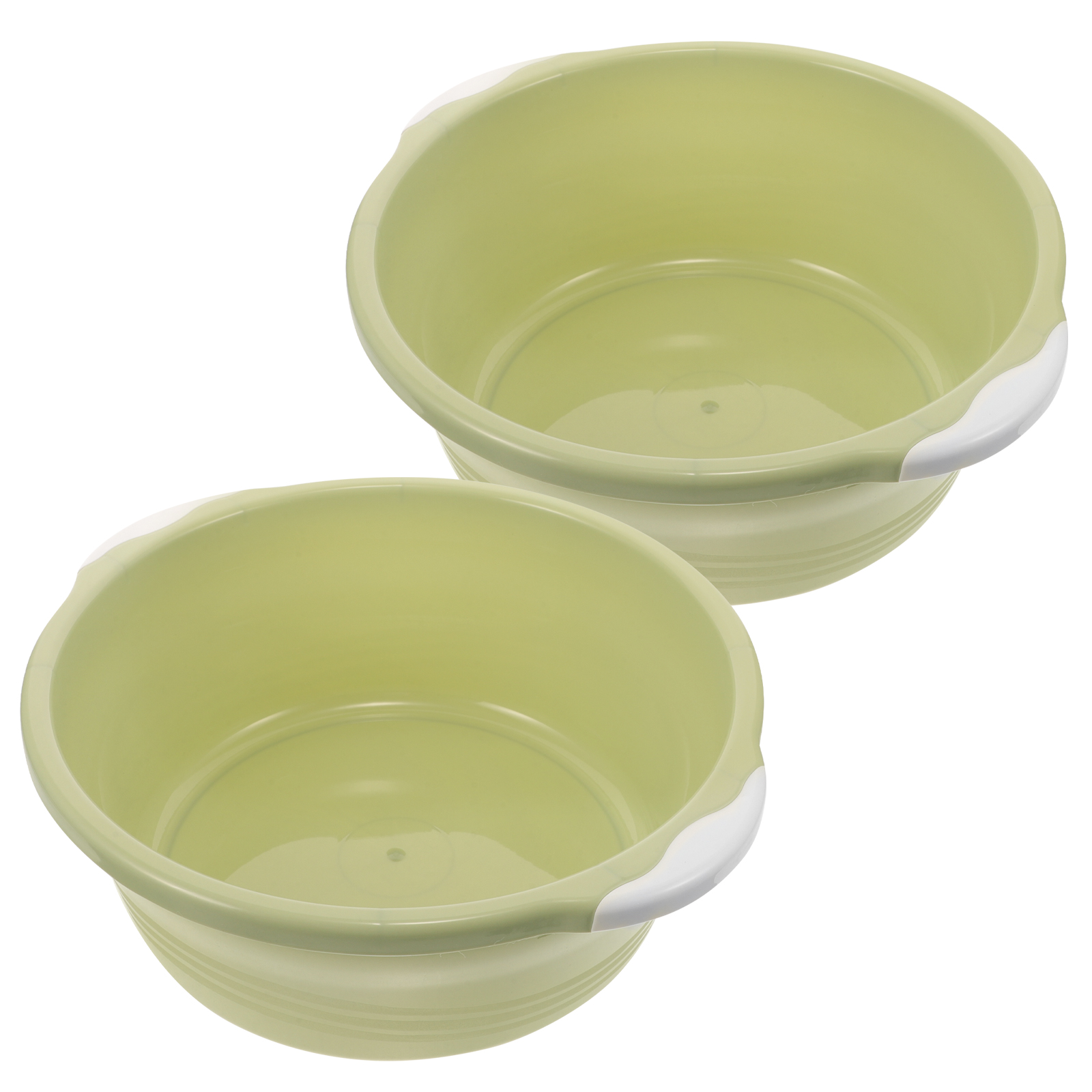 2pcs Plastic Washbasin Portable Household Bath Sink Simple Anti-Slip Design Durable Odorless for Kitchen Bathroom