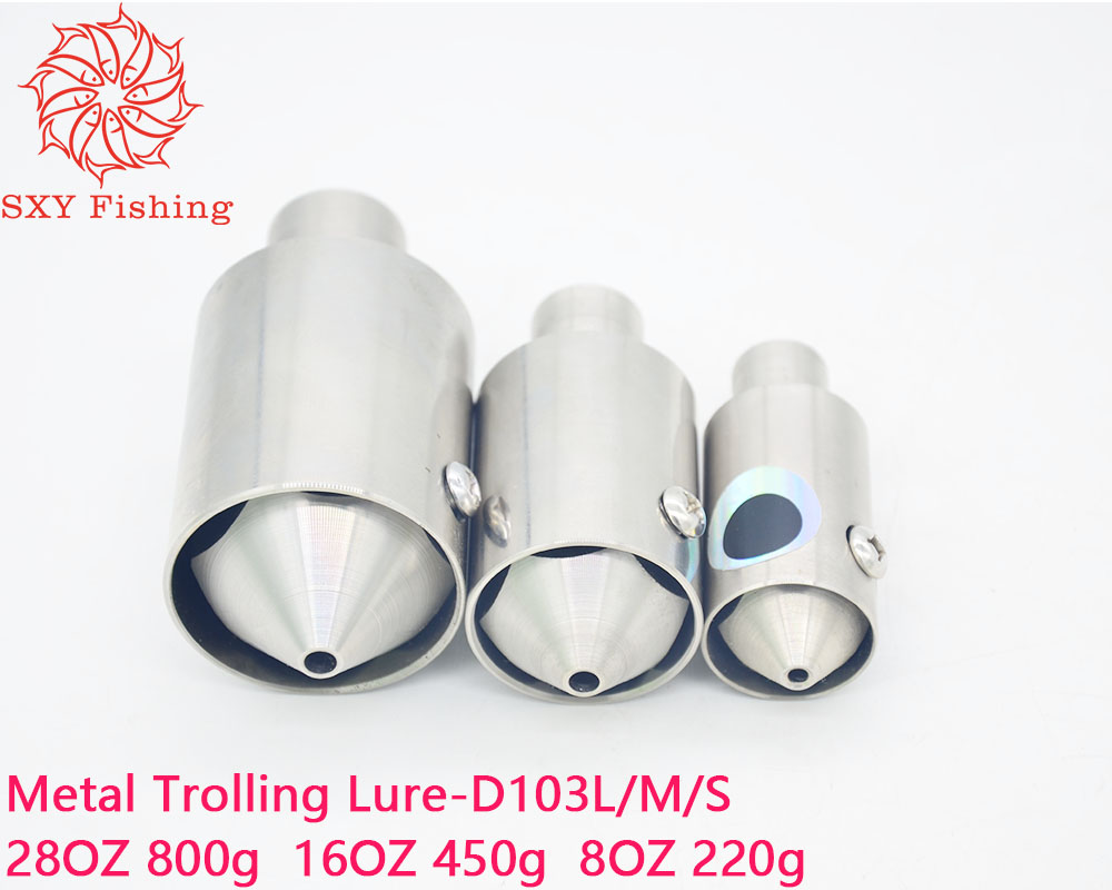 SXY FISHING Metal Trolling lure Big game lures Stainless steel head bait wahoo bait Heavy duty fishing bait D103L/D103M/D103S