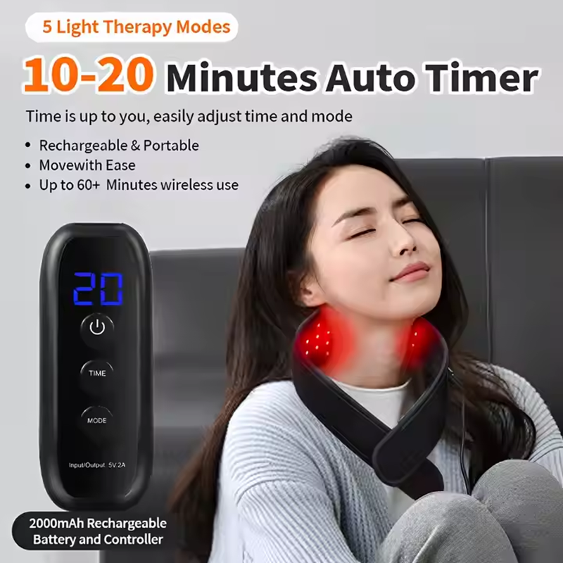 Adjustable 40 LED Red Light Neck Wrap Infrared Hot compress Neck Protector