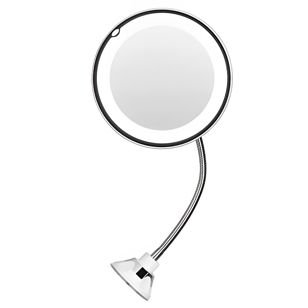 Degree Rotation 10X Makeup Mirror with LED Light Magnifying Tool Flexible Vanity Mirrors Travel Home Dressing Bathroom