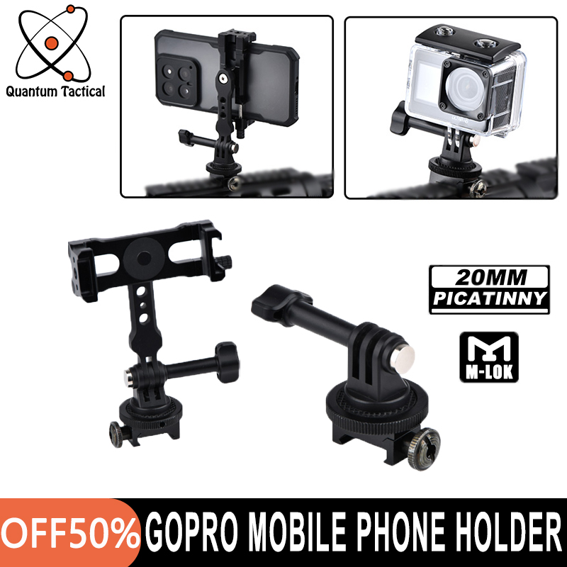 Wadsn GoPro Camera Holder Tactical Hunting Accessories Mobile Phone Adapter Fit M-lok 20MM Picatiny Rail