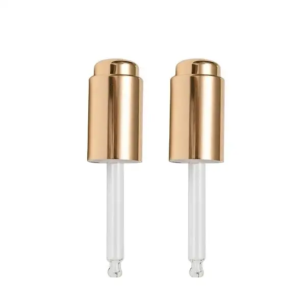 Button Essential Oil Dropper for Foundation for Skin Gold Silver Press Button withGlass Pipette Aluminium Makeup Tool Accessorie