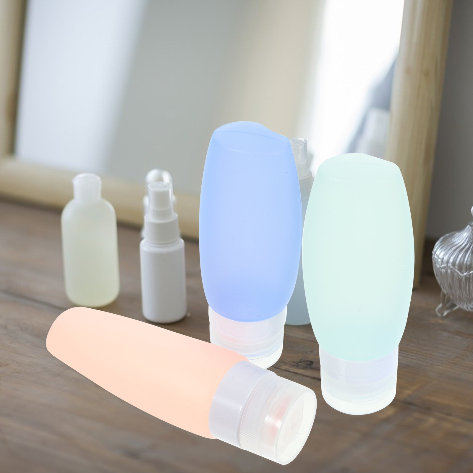 3pcs Travel Small Silicone Containers for Shampoo Lotion Leakproof Travel Containers For Toiletries Toiletries Storage Body Hair