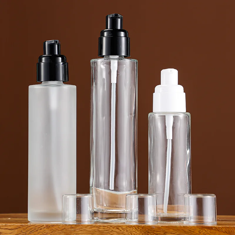 Empty 20ml/30ml/40ml/50ml/60ml/80ml/100ml/120ml Frosted Transparent Press Pumping Dispenser Bottle Mist Sprayer Container Travel