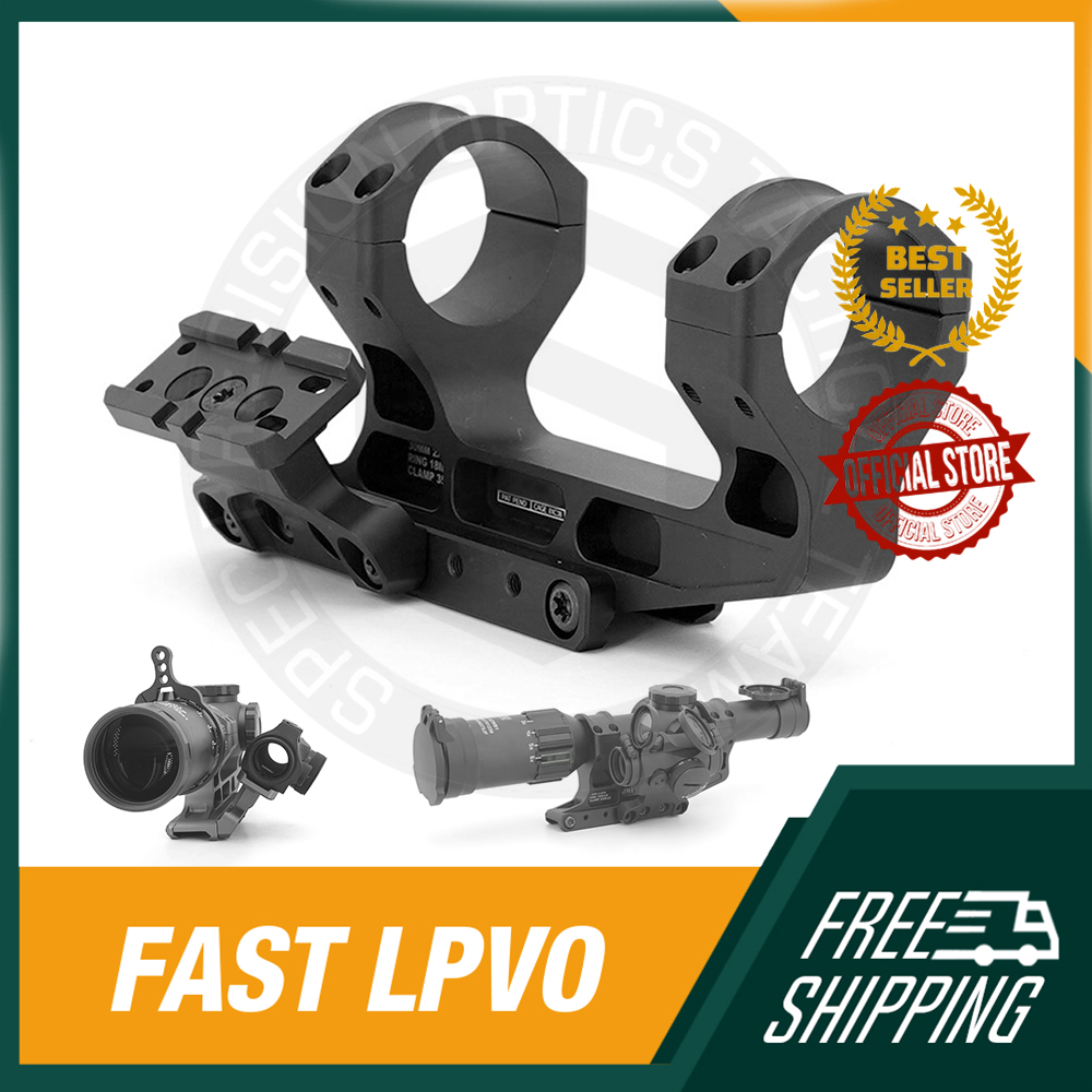 2024 New Tactical Fast LPVO Scope Mount 30mm Tube With Offset Mount Plate For Red Dot Sight