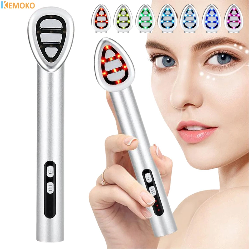 7 Color Microcurrent Eye Massager Electric Vibration Wrinkle Anti-Ageing Eye Massage Dark Circle Removal SPA Skin Care Beauty