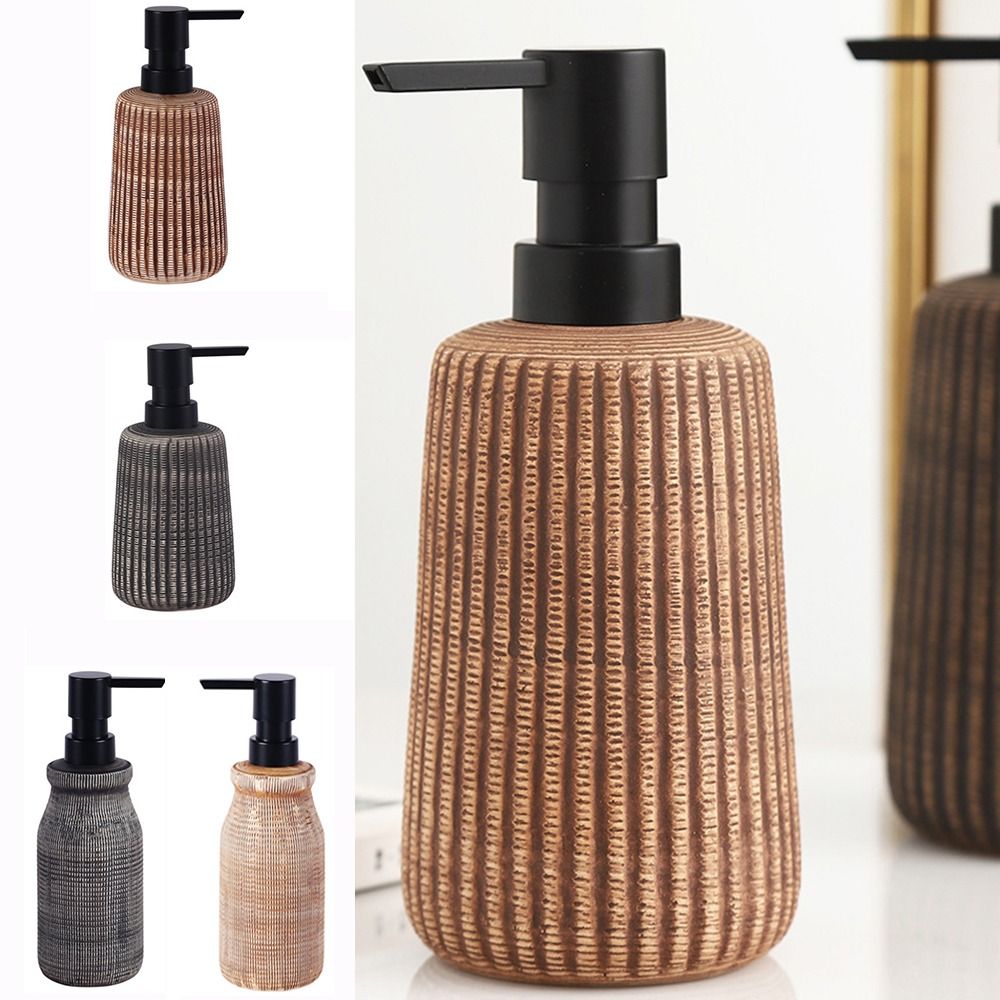 Refillable Ceramic Soap Dispenser Creative Vintage Hand Wash Dispenser Save Soap Empty Liquid Storage Container Decorative