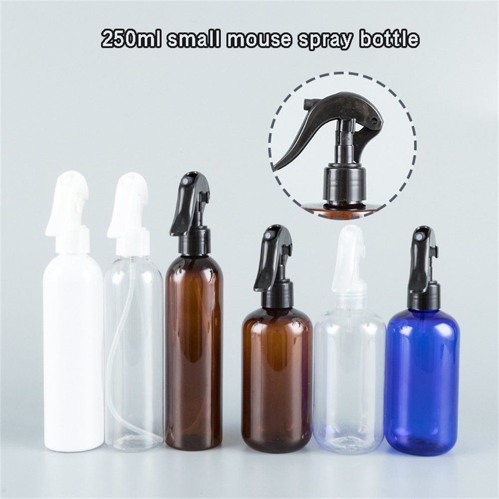 250ML Amber PET Spray Empty Bottles Brown Trigger Sprayer Essential Oils Aromatherapy Transparent Perfume Refillable Bottles