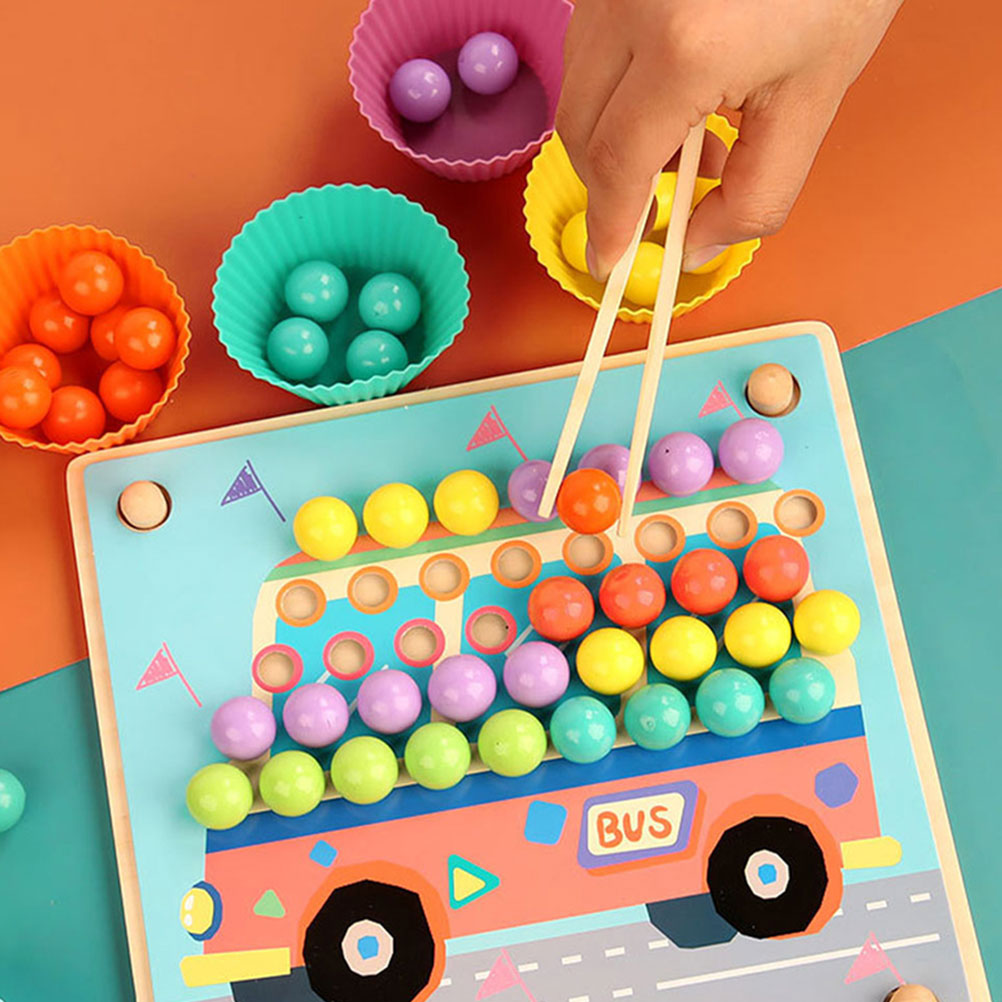 2 Pcs Clip Teaching Aids Childrens Tongs Fine Motor Button Idea Toy Bamboo Kitchen Utensils Wooden Bread