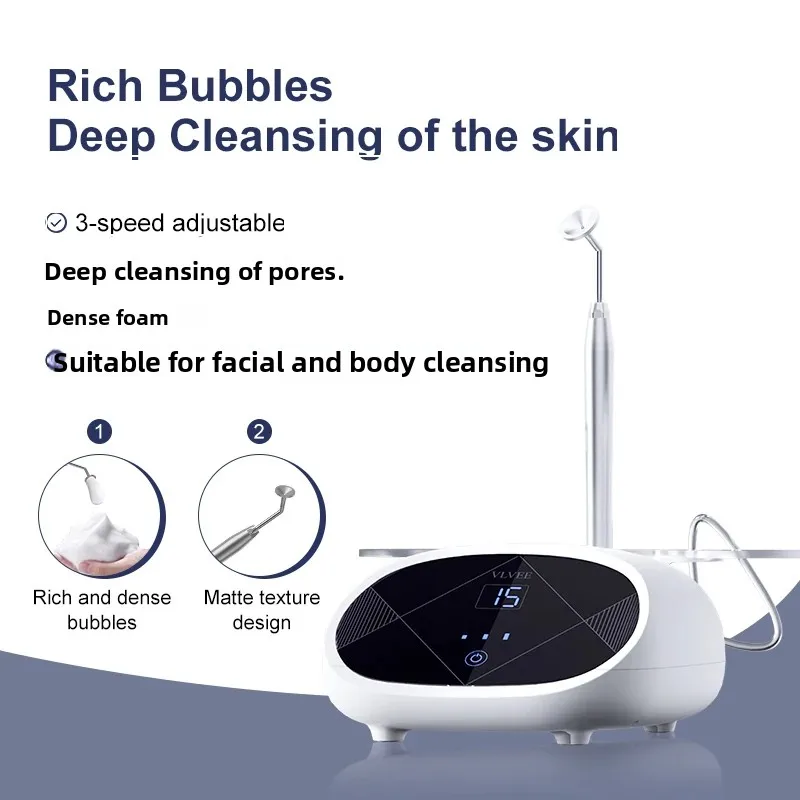 VLVEE New Professional Bubble Machine Beauty Device Facial Cleansing Oxygen Bubble Machine 3-Speed Body SPA for Family Salons