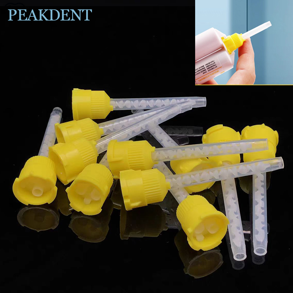 50Pcs Dental Mixing Tips Tubes Disposable Nozzles Head Impression Materials Silicone Rubber Conveying Dentistry Lab Product