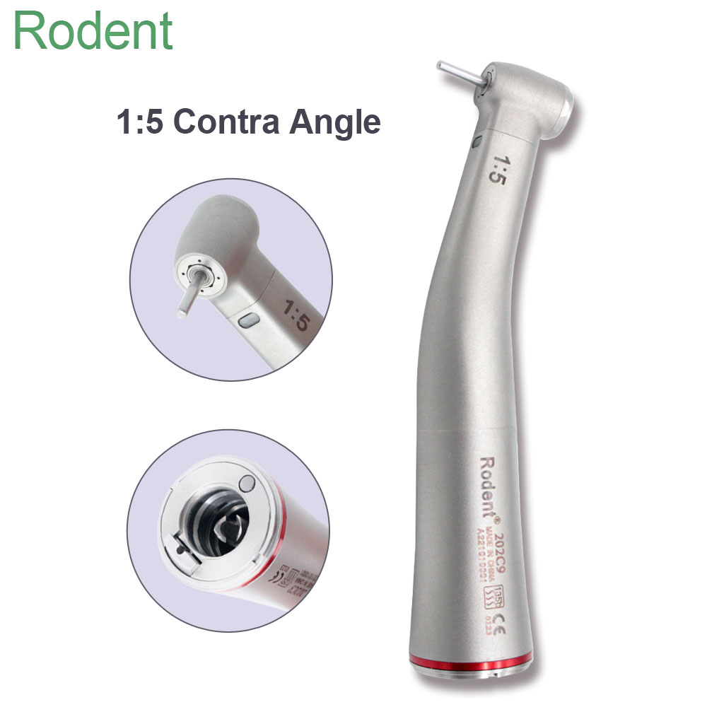 Dental Low Speed Handpiece 1:5 Contra Angle Increase Red handpiece for Dental Micromotor
