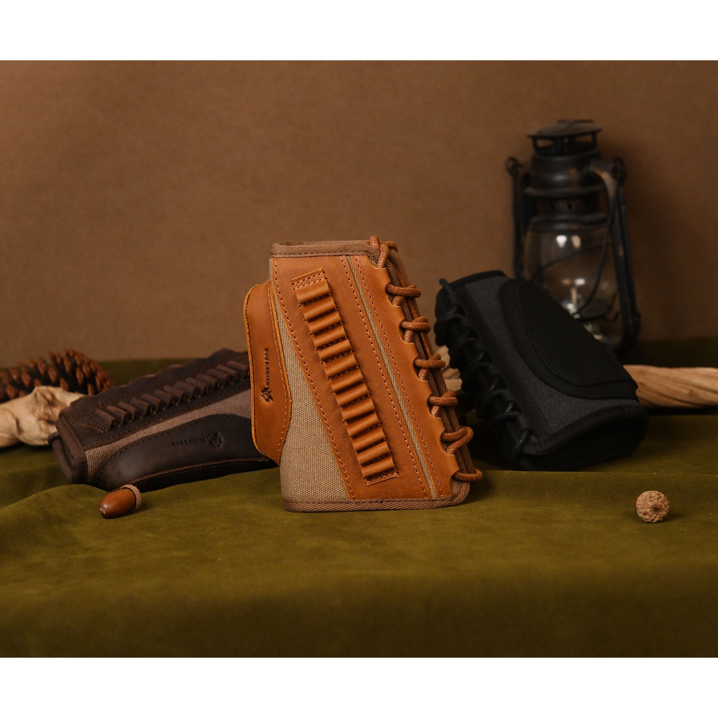Tactical Rifle Cheek Riser Pad Shotgun Buttstock Shell Holder Canvas Leather Gun Stock Cover for .308 45-70 30-30 .22LR .357