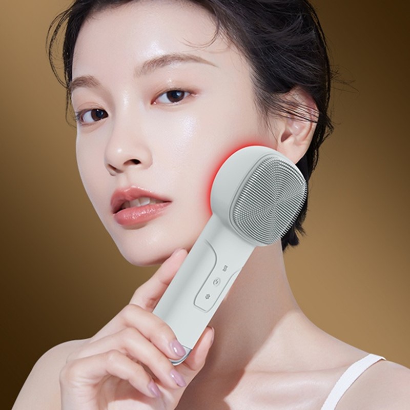 Facial Cleansing Hot Cold Face Scrubber Electric Silicone Massage Beauty Brush