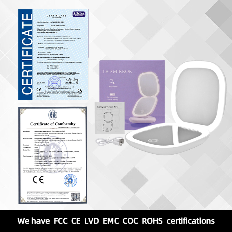 Mini Foldable LED Makeup Mirror - Rechargeable makeup mirror with adjustable brightness perfect for touch-ups anytime anywhere