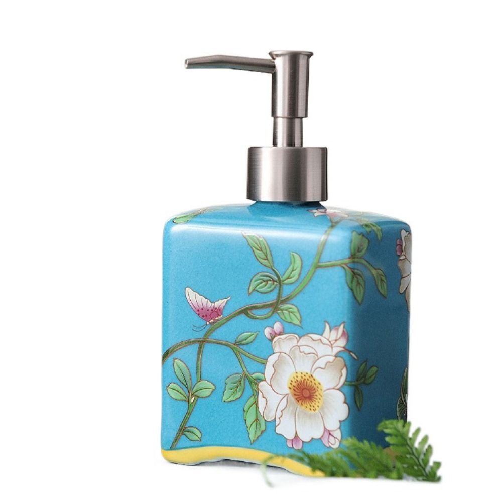 Easy To Use Vintage Hand Soap Dispenser Refillable Chinese Style Ceramic Soap Bottle Removable Non-slip Shampoo Container Home