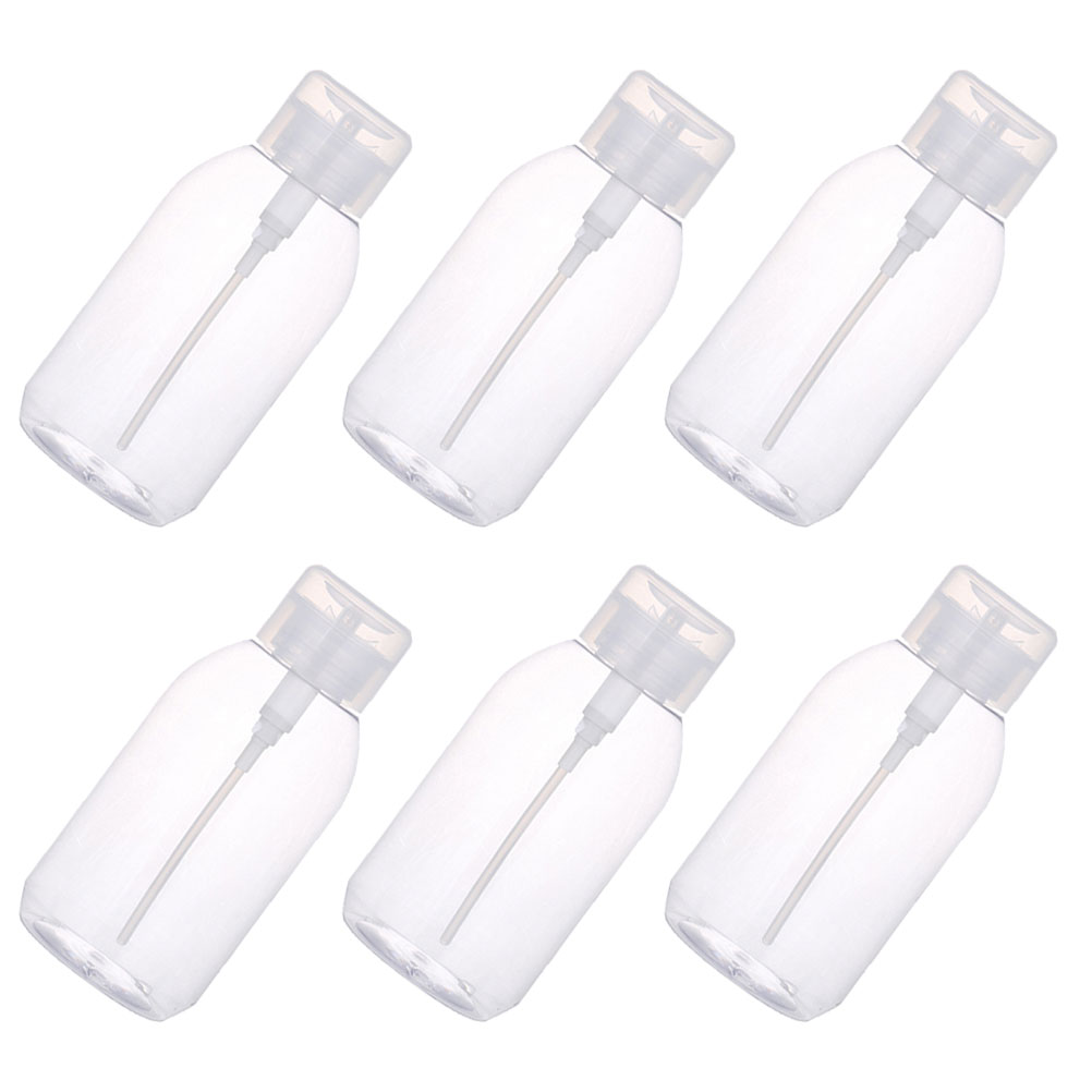 6 Pcs Press Bottle Nail Empty Dispenser Travel Container PP Material Leak Proof Lightweight Storage Reusable