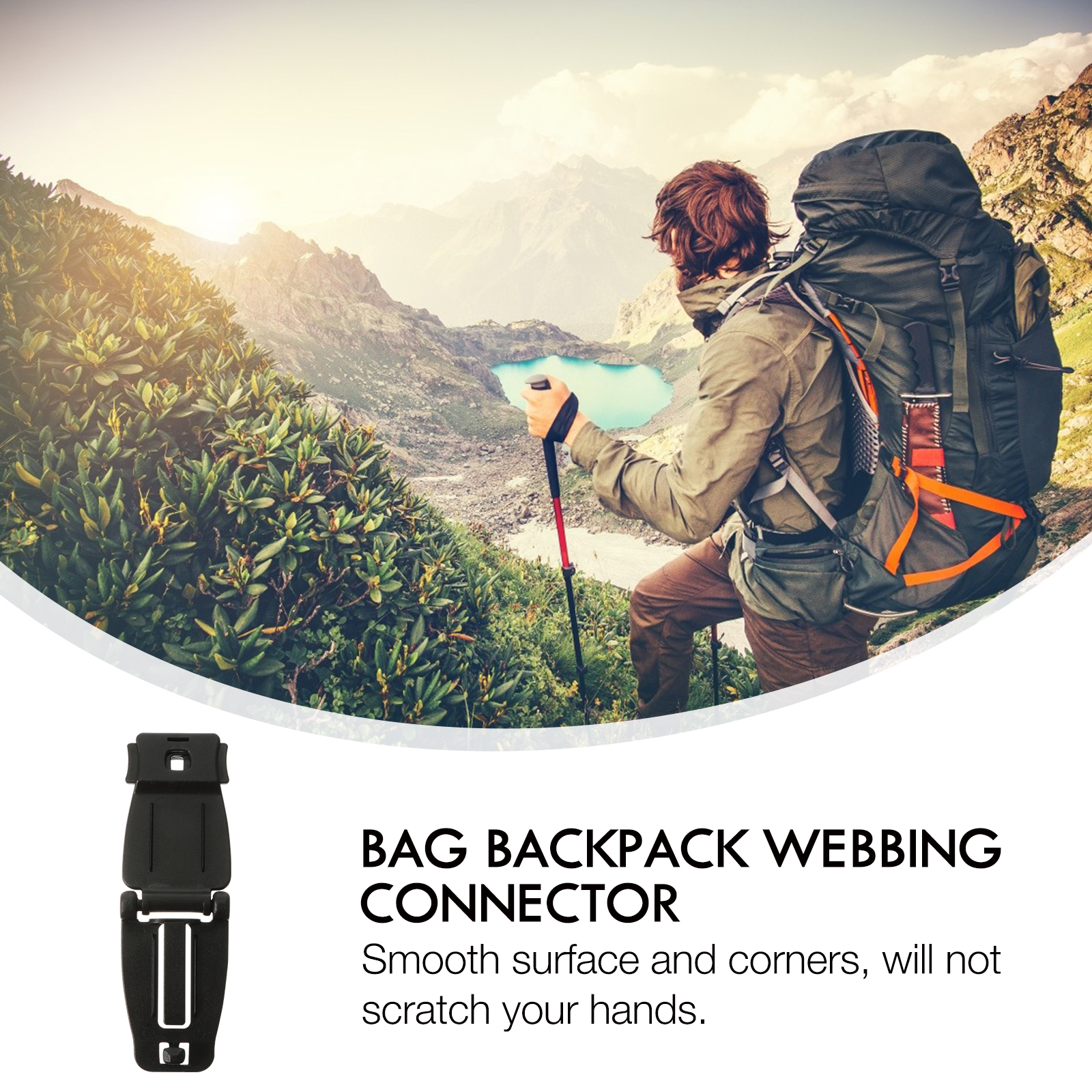 10pcs Backpack Accessories Durable Plastic Webbing Buckle Compact Lightweight Portable Connecting Buckle for Bag Pack