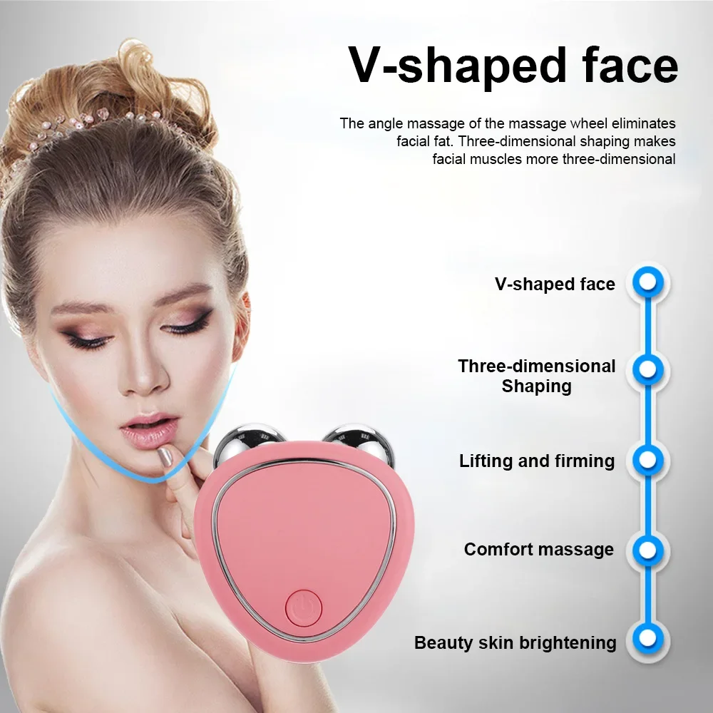 New EMS Microcurrent Facial Massager Machine Roller Skin Tightening Rejuvenation Face Wrinkle Remover Beauty Device Tool