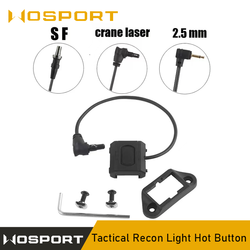 Tactical Recon Light Hot Button, Pressure Remote Switch Suitable for Surefir M300 M600 DBAL-A2 PEQ15, Rail