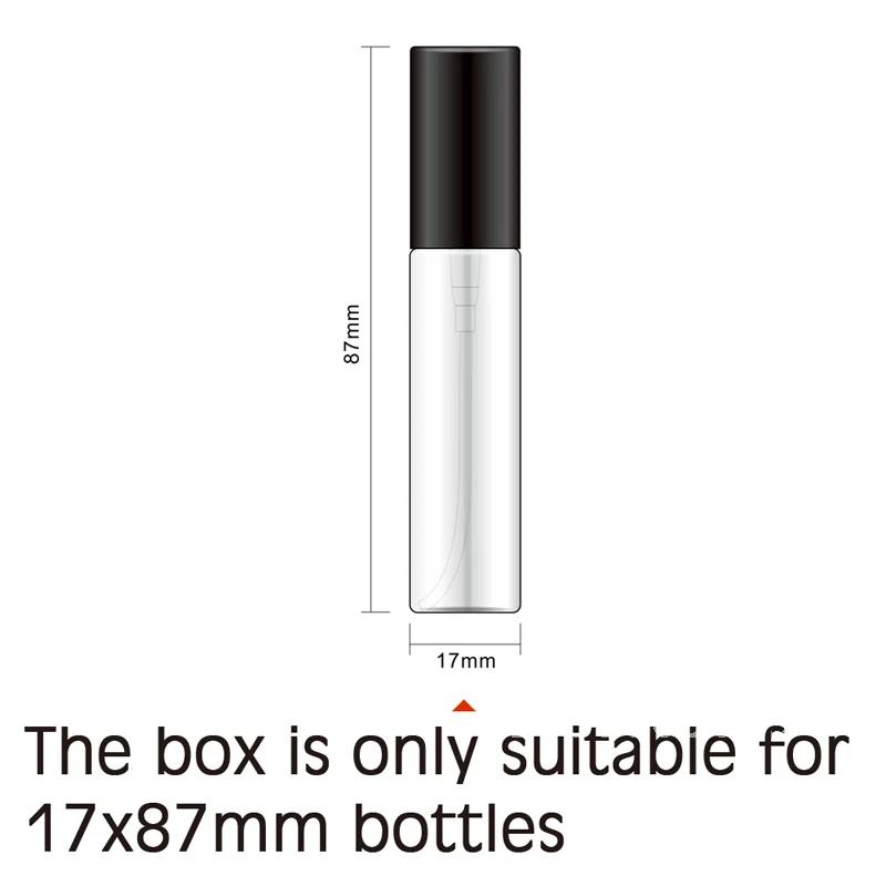 100 Pcs/Lot Perfume bottle packaging box suitable only is 17x77mm17x87mm black Pay Logo bottles, box Extra box and white Print
