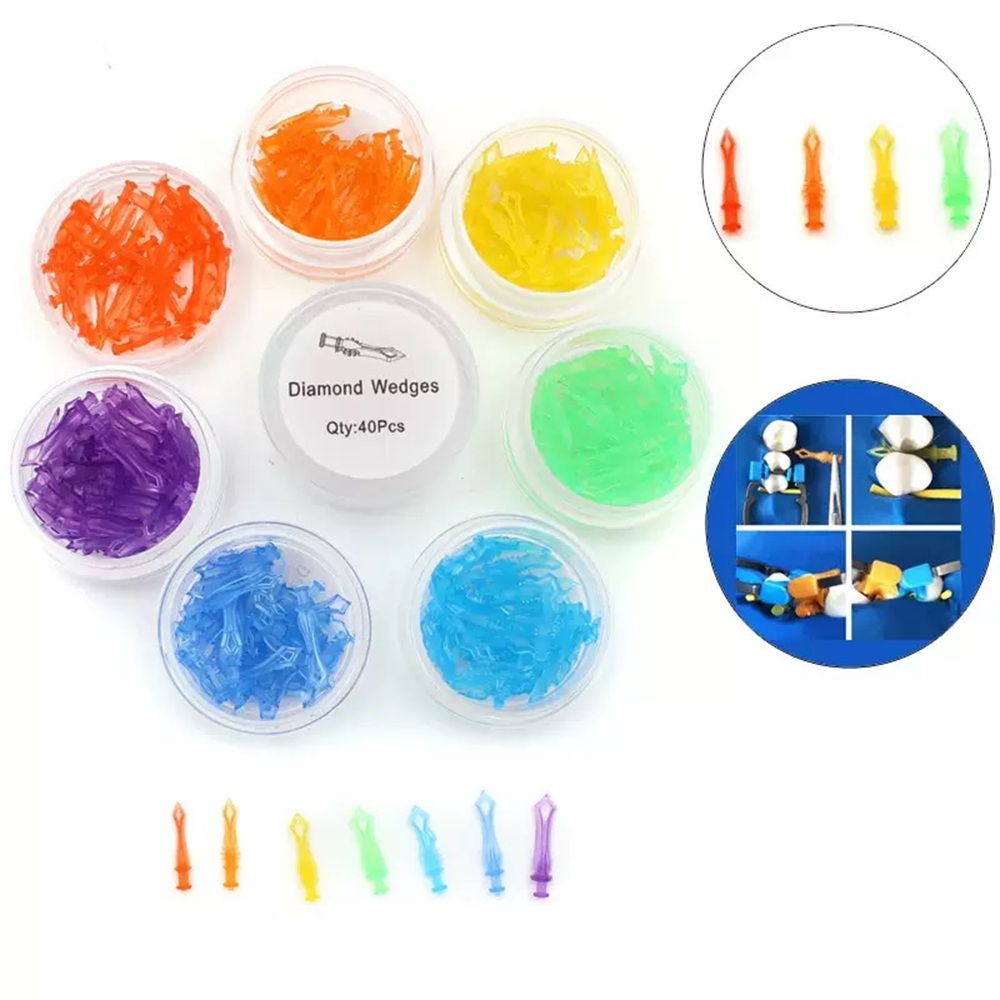 Dental Diamond Wedges Plastic Wedge Autoclave Teeth Interdental Wedges Disposable Interdental Composite Restoration Materials