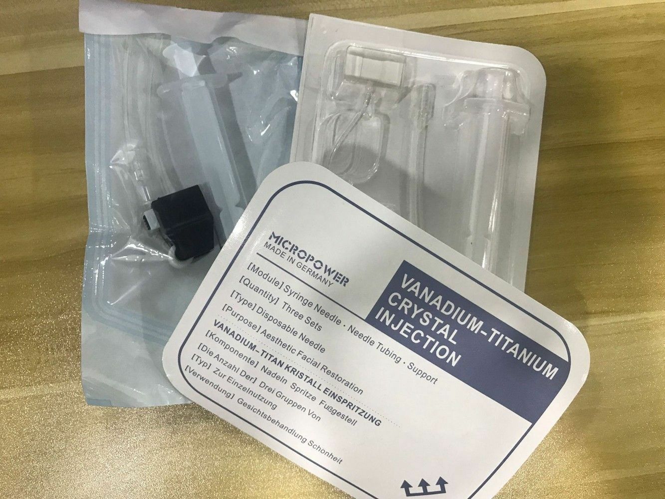 10Pcs Face/Eye Disposable Vanadium Titanium Crystal Tubing Needle For MicroPower Gun