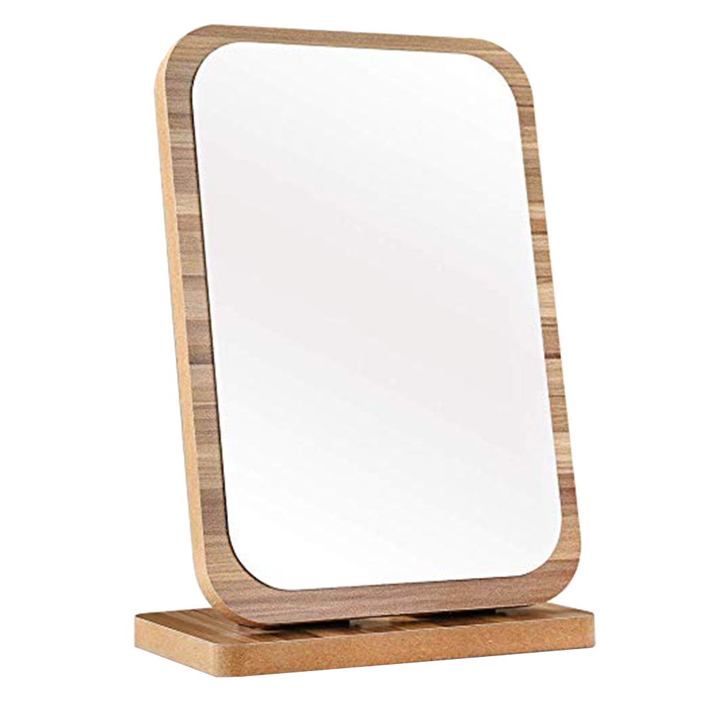 Stylish Foldable Makeup Mirror Large Clear Wood Vanity Mirrors for Dressing Table Desktop Premium Glass Folding Mirror