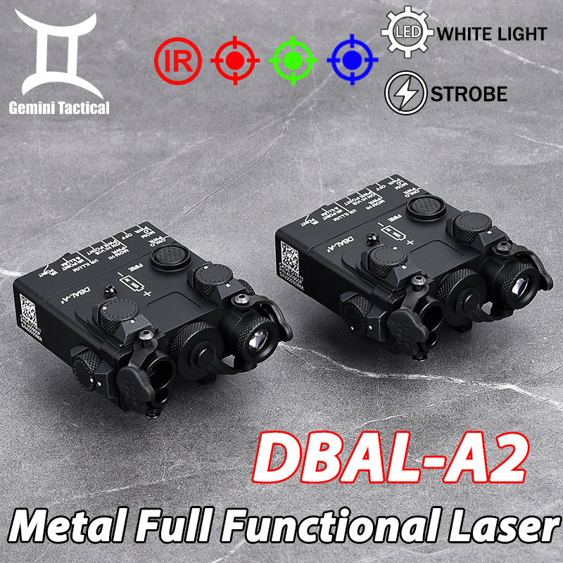 Tactical Full-Metal DBAL-A2 Laser Red Green Blue Dot IR Sight Pointer Strobe White LED Flashlight WADSN DBAL Hunting Indicator