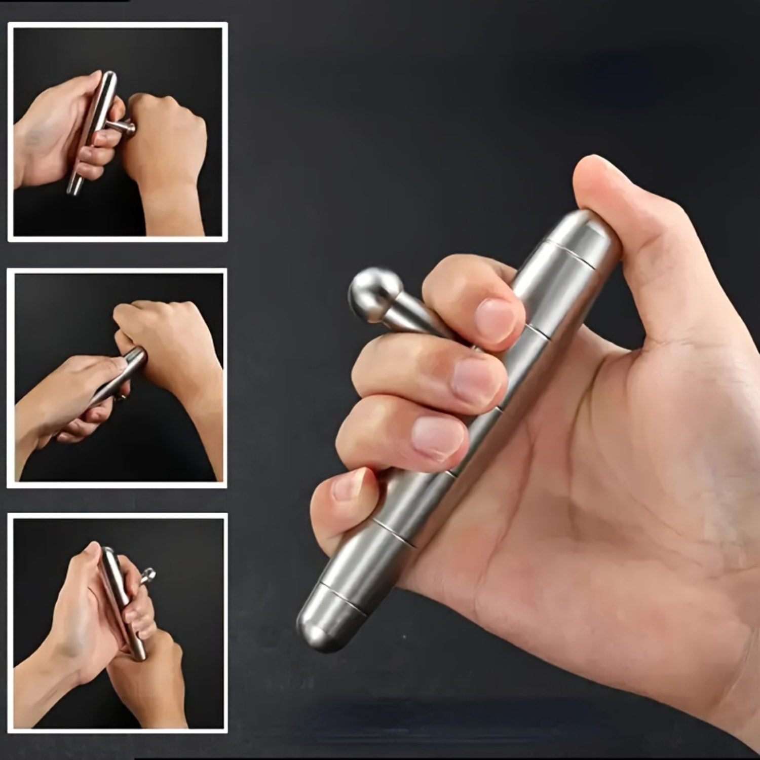 2-Pack Stainless Steel T-Shaped Acupressure Massage Tools - Full Body, Foot & Face Relief - Portable Wellness Kit with Glass Bre