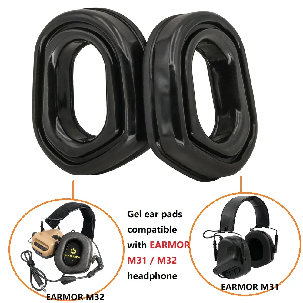 Pair of Silicone Ear Cushions Compatible with Earmor M31/M32/M31H/M32H Tactical Headset Hearing Protection Shooting Headphones
