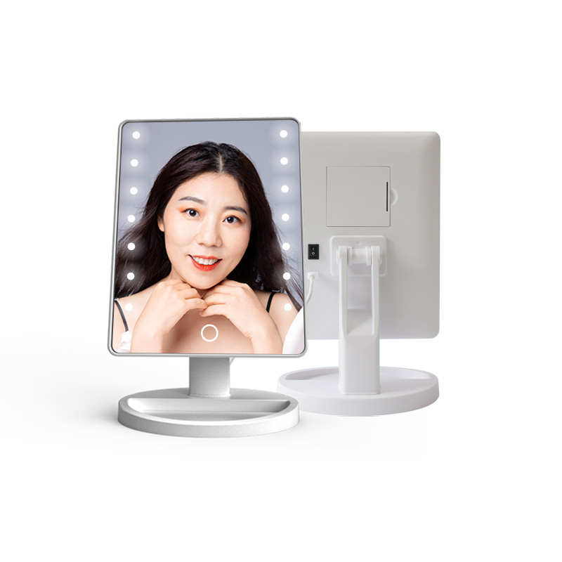 Missmeeca Table LED Mirror 180 Degree Lighted Makeup Mirror With Light Adjustable Brightness For Making up Shaving Dressing