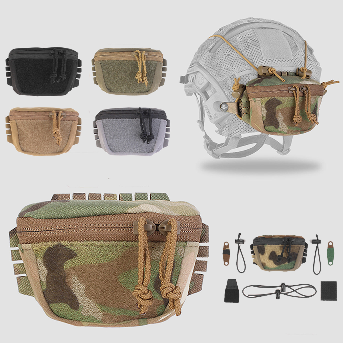 Tactical Helmet Battery Pack SC Airsoft Helmet Weight Pack UA92 NVG Battery Storage Pouch Adjustable Paintball Helmet Accessory