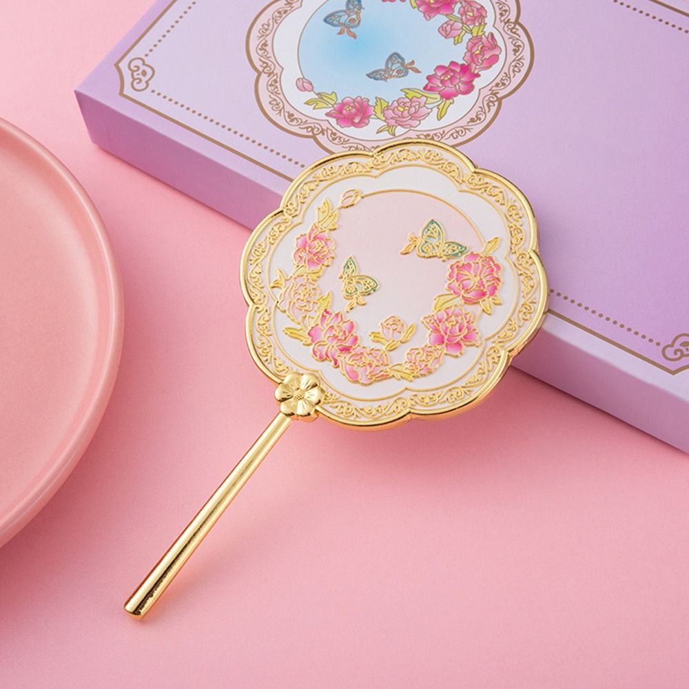 3D Flower Makeup Mirror Chinese Style Butterfly Textured Metal Cosmetic Mirror Exquisite Cartoon Makeup Mirror Girl Gift