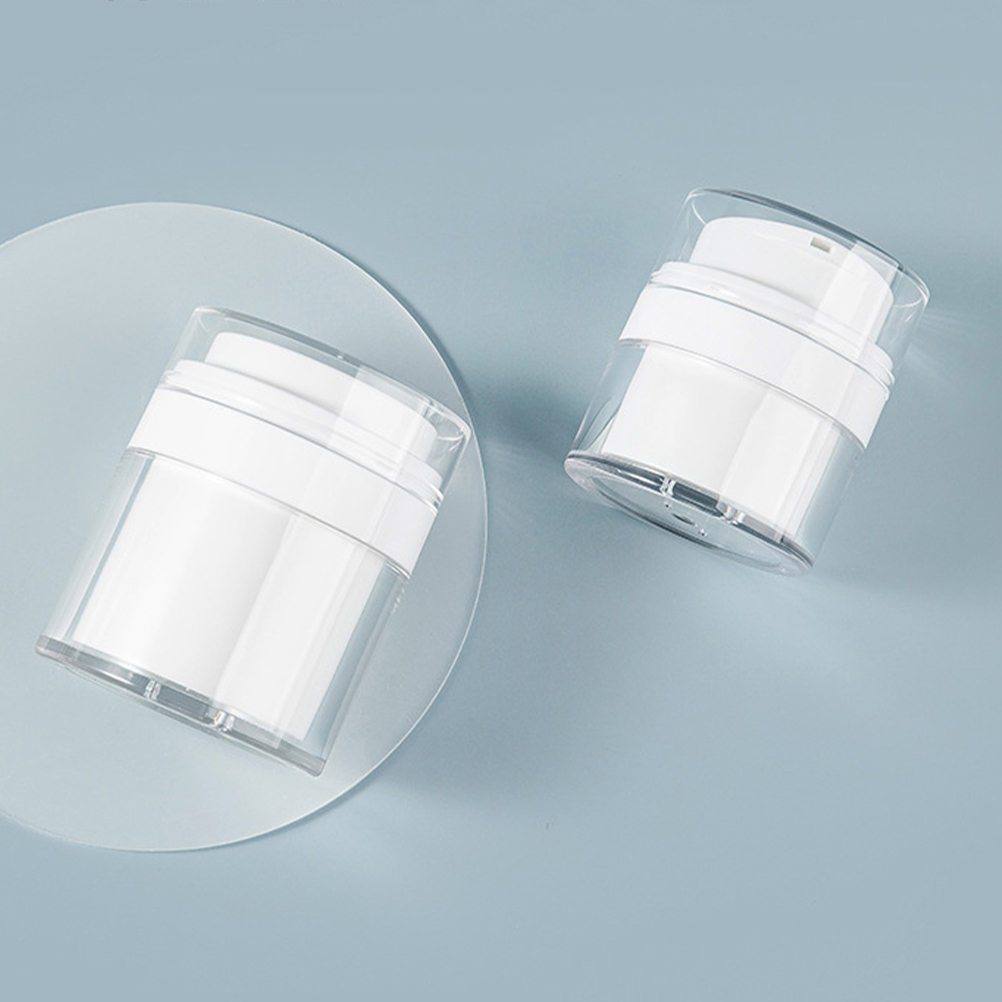 2 pcs 30G Vacuum Cream Jar Airless Portable Plastic Container for Lotion Dispenser Bottle Refillable Skincare Tool Makeup Bottle