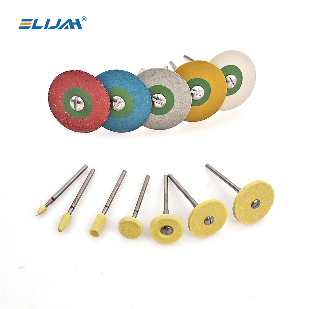 1Pcs ELIJAH Dental Zirconia Polishing Wheel Rubber Polisher Wheel Disc HP 26mm PFM Emaxs Dental Crown Grinding Head Dental Lab